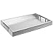 Home Redefined Beautiful Modern Elegant 18"x12" Silver Rectangle Glossy Alligator Croc Decorative Ottoman Coffee Table Perfume Living Room Kitchen Serving Tray with Metal Handles for All Occasion's