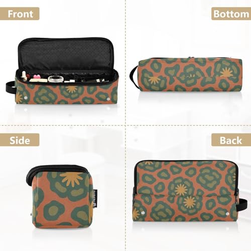 Organizador de herramientas para cabello 2 en 1 y tapete resistente al calor para planchas y rizadores de viaje con estampado retro de leopardo años 60 miniatura 5