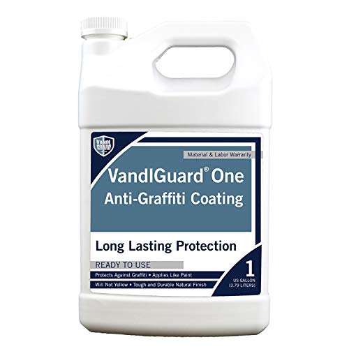 Rainguard Pro VandlGuard One Anti-Graffiti Coating, Protection Against Graffiti and Spray Paint Damage, Non-Sacrificial Coating for Paint Removal, 1 Gallon