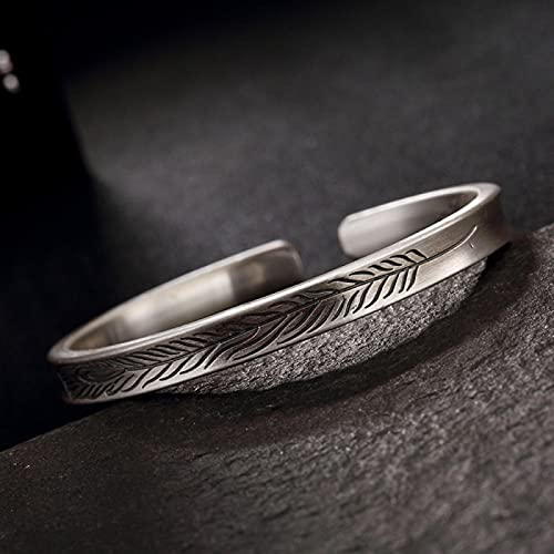 Bague en argent S999 feuille rétro mat le cadeau idéal pour elle