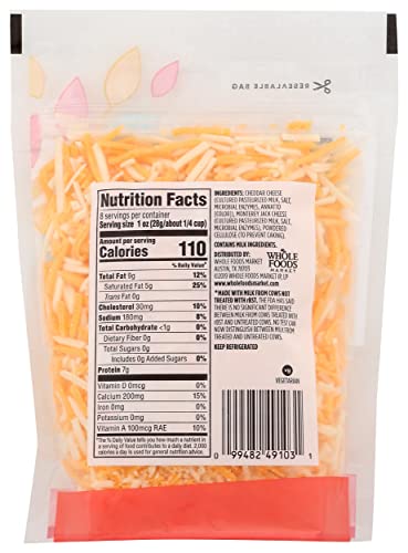 365 By Whole Foods Market, Blend Cheddar Monterey Jack Shred, 8 Ounce #TOP1