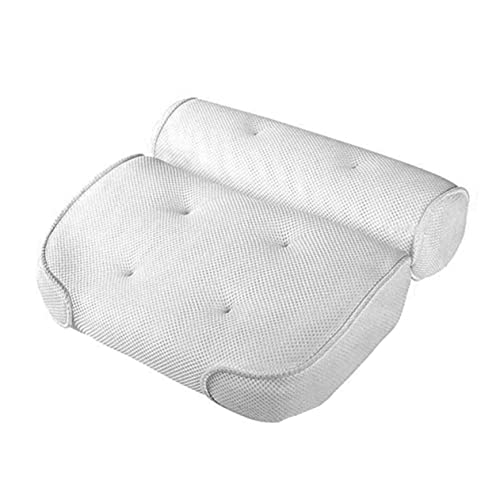 Vaguelly 1 Pieza Almohada de bañera Massage Pillow Almohada Masaje Esterilla baño portátil Almohada Firme Soportes de Cabeza de bañera Almohada de baño Antideslizante Malla sándwich