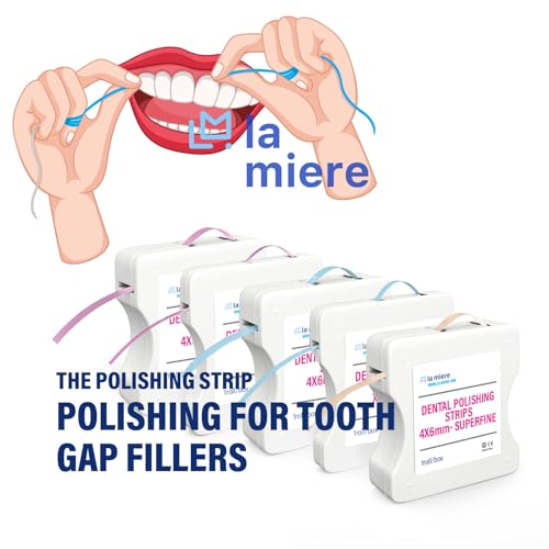 la miere 4mm x 6m dental polishing strips abrasive finishing interproximal teeth cleaning care whitening polish strips deep sanding and grinding fine 1box