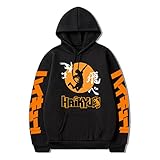 QUGA Anime Haikyuu Sweatshirt Cosplay Long Sleeve Hoodie with Pockets(M, Black)