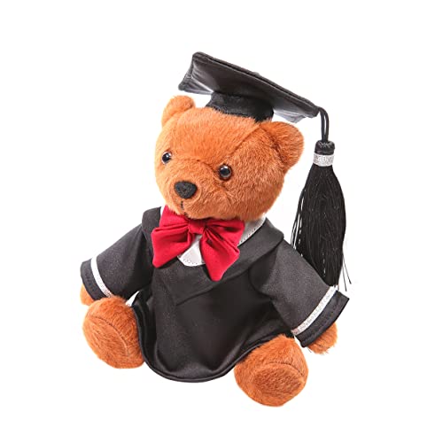 Muñeca de peluche de oso de graduación, muñeca de peluche de peluche, juguete suave y esponjoso, regalo para el año escolar (oso)