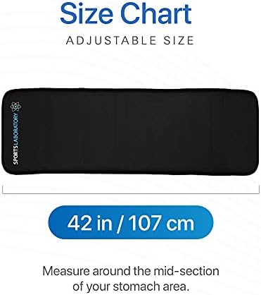 Sports Laboratory Waist Trainer PRO+ for Men and Women - Ideal Sweat Belt for Weight Loss and Posture Support During Exercise - Includes Travel Bag and Workout Guide - One Size, Adjustable Fit Black
