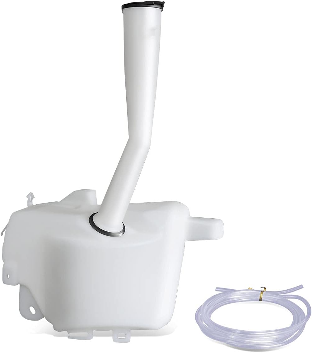 Auto Dynasty TO1288154 Factory Style Car Windshield Washer Reservoir Tank - Reservoir Cap | Filler Tube | Washer Fluid Pump - Compatible with Toyota Tundra Cold Climate 00-06, White