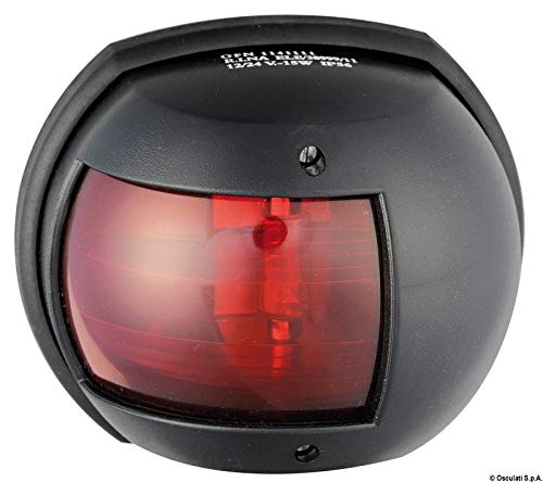 Feu de navigation Maxi 20 Osculati noir 12V rouge lanterne de signalisation