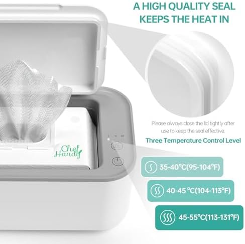 Chefhandy Baby Wipe Warmer with Surround Heating, Large Capacity, White