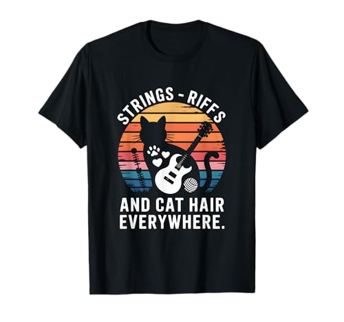 Riffs à Cordes et Poils de Chat Everywhere Music Cat T-Shirt