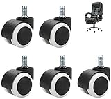 Castor Roues mobile Caster Heavy Duty pivotant for meubles 2po Chaise de bureau de remplacement en nylon Roues, Bureau d'ordinateur haut de gamme Castor, lisse roulant, Ensemble de 5, Protéger Planche