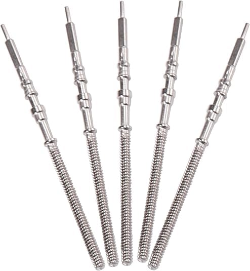 5Pcs Silver Movement Watch Steel Stem Crown Kit Watch Repairment Tools and Accessories Movement Stem Spare Parts Parts