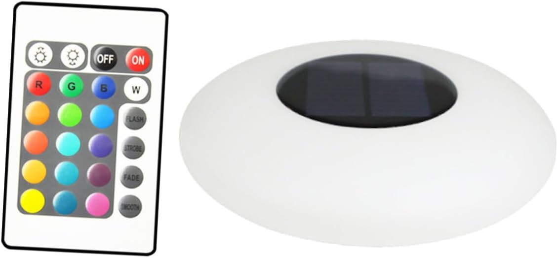 VANZACK Solar Powered Floating Light Outdoor Dish Shape Decorative Landscape Light for Garden Pool and Pathway Small Elegant Design Hour Charge