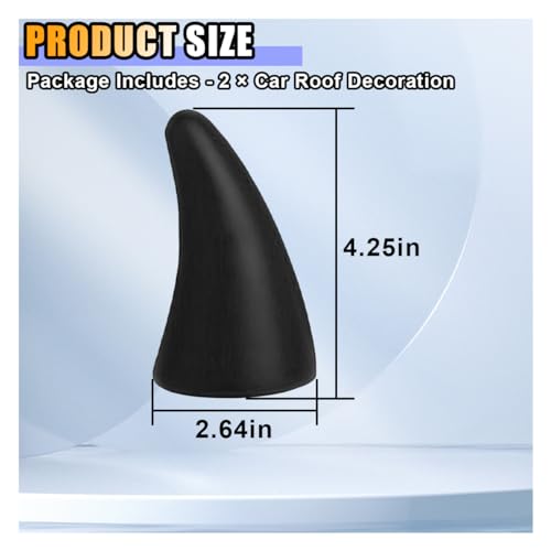 Image of 2 PCS 3D Devil Horn Sticker, Car Roof Bumper Decoration, 4.3 Inch Elasticity Anti Collision Protector Sticker, Car Exterior Accessories for Truck SUV Helmet Motorcycle (Black)