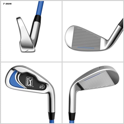 image for Golfgen PGA Tour GS1 Series Junior 7-Piece Golf Club Set, L, Blue, Rig