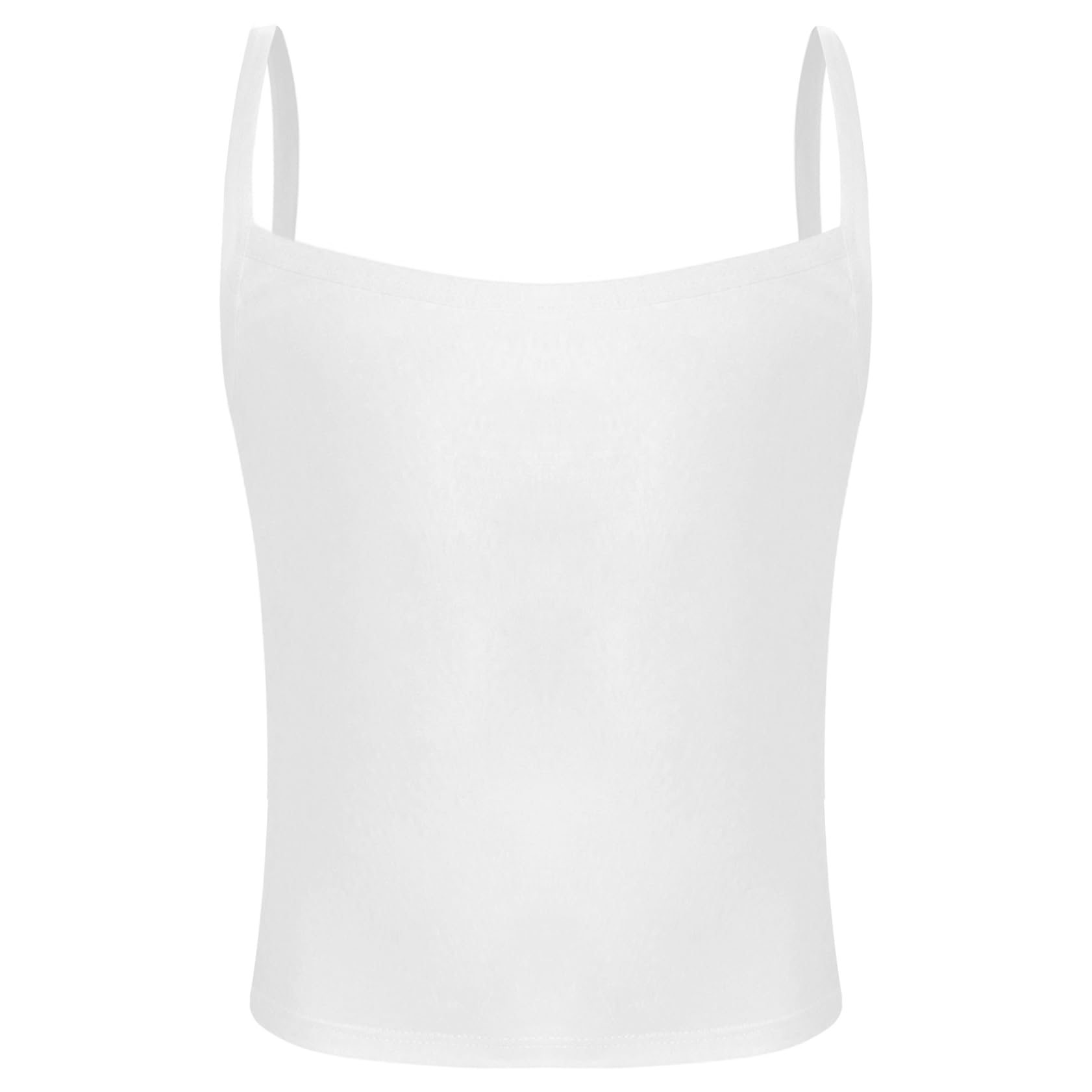 Jugaoge Dziewczęcy letni tank top z ramiączkami Basic jednokolorowe podkoszulki bawełniane koszule podkoszulki podkoszulki podkoszulki podkoszulek