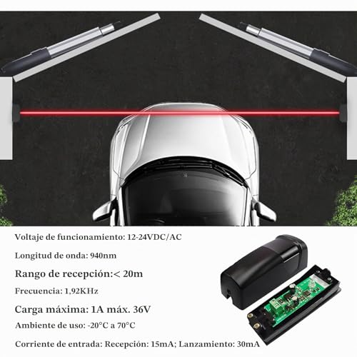 Miniatura 3 de Fotocelula Puerta Garaje, Fotocelula Puerta Garaje, Fotocélulas De Seguridad Para Sensor Automático De Puerta, Compatible Con Sistemas De Portones Y Garajes, 12v 24v Ac Dc, Ip55