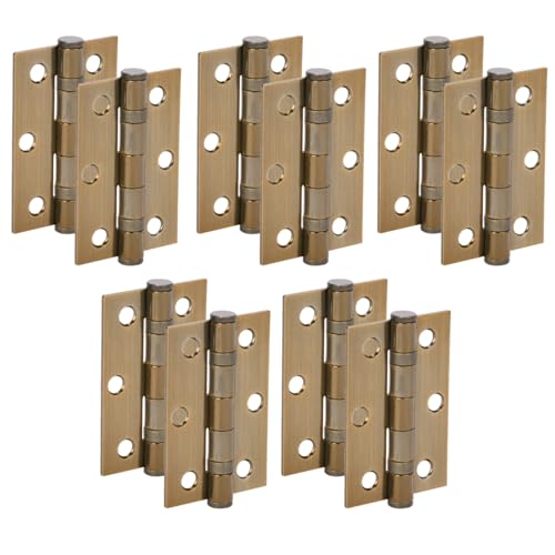 HANDLEZONE® Door Hinges 5 Pairs 76mm / 3 inch Ball Bearing, with Screws - Antique Bronze