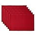 DII 100% Cotton, Ribbed 13x 19" Everyday Basic Placemat Set of 6, Tango Red