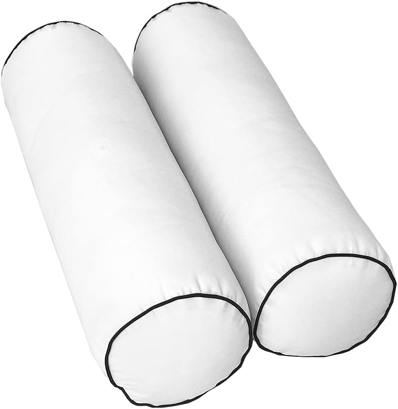 *Cover ONLY* Style6 Crib Size 50"x8" Contrast Piped Trim Bolster Pillow Slipcover AD106