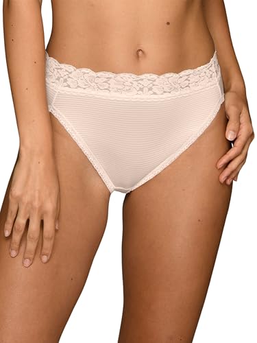 Vanity Fair Women's Flattering Lace Panties with Stretch, Hi Cut - Nylon - Quartz, 6
