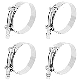 QQWD 3 Inch Stainless Steel 304 T-Bolt Hose Clamps, 83-91mm Adjustable T-bolt Pipe Clamp for Exhaust System Turbo Intake Fuel Line, Radiator Hose Clamps for 3 inch Hose ID- Pack of 4
