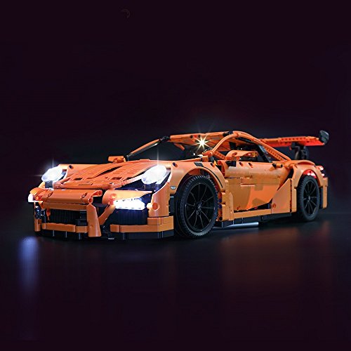 Zestaw oświetleniowy LED, zestaw akumulatorowy, kompatybilny z Lego Porsche 911 GT3 RS 42056 i 20001 (Porsche nie wchodzi w zakres dostawy)