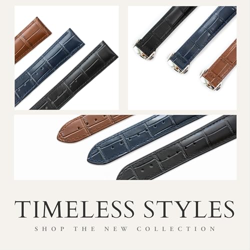 Genuine Crocodile Leather Watch Straps for Omega Watches - 19mm 20mm 21mm 22mm Croco Replacement Watch Band with Deployment Clasp - Luxury Leather Watch Band for Men & Women (Black - Gold Clasp, 21mm) by BARAK WATCHES - Used condition - Image 3