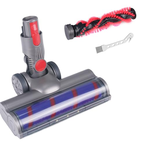 suzao Cepillo para el Cabezal Dyson V7 V8 V10 V11 V15, Cabezal con Rodillo Suave, LED y Bloqueo de gatillo, Cepillo Giratorio para alfombras, Suelos, Accesorio Dyson