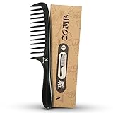Nimxy Black Wide Tooth Comb for Curls 1 Pc - Curl Comb with Comfortable Handle for Detangling Medium to Long Wet and Wavy Hair - hairdressing & Styling