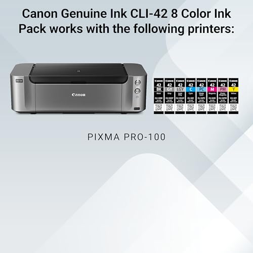canon cli-42 genuine eight color pack compatible with pixma pro-100 printers