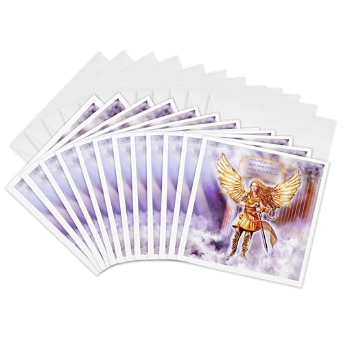 Cartes de vœux ange en armure et Psaume 91 pour envoyer un message de réconfort et de foi