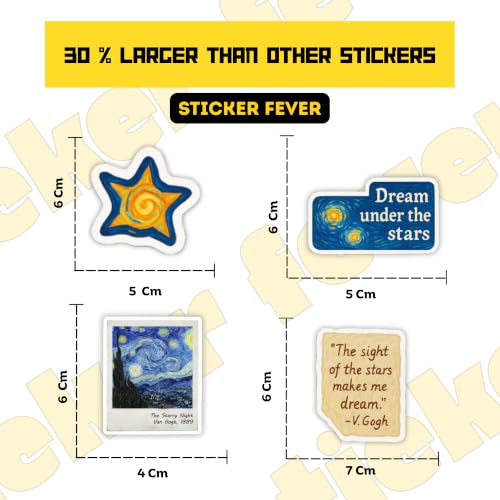 Image of Pack of 15 Cute Stickers for Laptops /Mobiles /Guitar /Journal etc. (AI Mode Conversation: Van goghYou Said: Van goghvan gogh9:45 pmVincent Van Gogh)