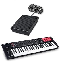 M-Audio Oxygen 49 MKV 49 Key USB MIDI Keyboard Controller With Beat Pads, Smart Chord & Scale Modes, Arpeggiator and Software Suite Included & SP-1 | Sustain Foot Pedal or FS controller