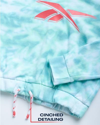 Reebok Girls Sweatsuit - 2 Piece Performance Fleece Sweatshirt and Jogger Sweatpants - Tie Dye Activ