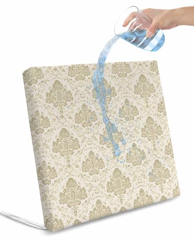 Hokiten Beige Floral Boho Outdoor Cushion Chair Cover Set of 4 - Waterproof Couch Seat Covers, Vintage Ethnic Tribe Abstract Art Patio Furniture Protector Cushions Slipcovers for Sofa/RV, 22