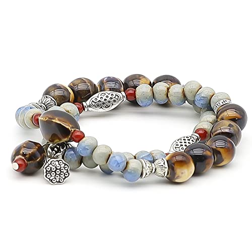 Faiyi Beaded Handmade Stretch Bracelet Healing Bracelet For Women Stackable Ceramic Beads Bracelets Gifts For Girls Teens #TOP5