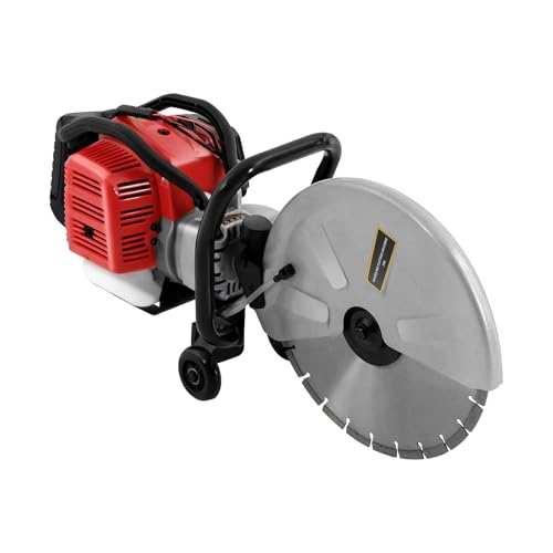 Scie à béton électrique 1400 W - Moteur 1800 tr/min - Coupe-béton de 305 mm - Scie à disque humide - Scie à pierre humide - Pour pavés - Avec conduite d'eau et pompe - Pour pierre, brique, bois