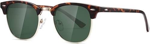 AEVOGUE Gafas de sol polarizadas para mujeres y hombres semi marco retro gafas de sol AE0369