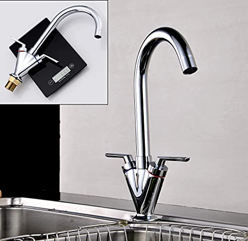 JIANSMZ Kitchen Sink Mixer Tap with Swivel Spout & UK Hose