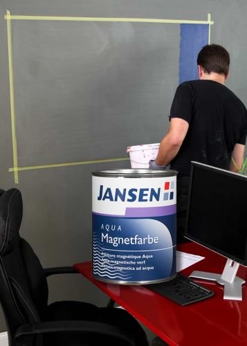 2 x Jansen Aqua Magnetfarbe dunkelgrau 2,5l