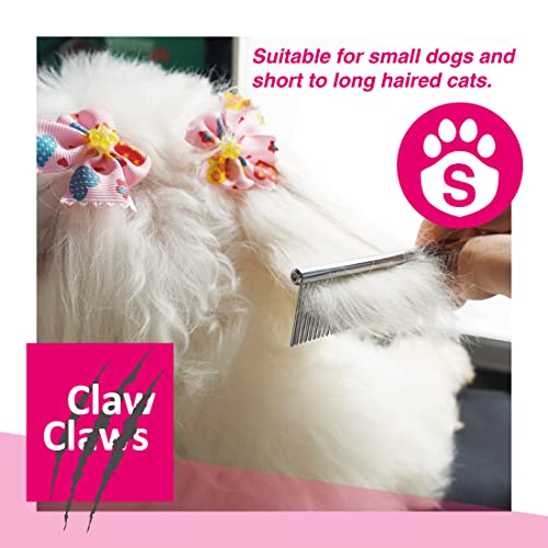 Image of Cat Combs with Rounded Teeth, Removing Tangles and Knots, Quality Chrome Plated Thinner Round Spine Comb, Great Hand Feel and is NOT Easy to Rust, Exquisite and easy to carry