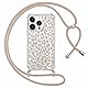 ZhuoFan Handyband Handyhülle für iPhone 16 Pro Hülle mit Band, Transparent Aesthetic Muster Schutzhülle, Silikon + Schwer PC mit Kordel zum Umhängen Necklace Lanyard Case, Leopard