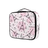 Marke: XiangHeFu Niedliche Aufbewahrung Make-up Tasche Reise Toilettenbeutel Eiffelturm Tragbare Werkzeuge Kosmetische Zug Fall