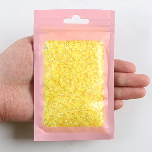 3000pcs 3mm 30gram Resin Rhinestone AB Color Flatback Jelly Resin Rhinestones Bling Glitter Diamond Stone for Mugs, Bottles, Tumblers, Craft Decoreation (Yellow AB 49)