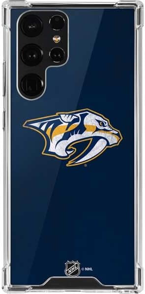 Skinit Clear Phone Case Compatible with Galaxy S22 Ultra - Officially Licensed NHL Nashville Predators Distressed Design