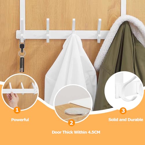 AMAHAY Over Door Hanger, Heavy Duty Over Door Hooks Stainless Steel Over Door Coat Hooks - Image 2