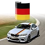 LANZMYAN 118’’x6’’ Germany Flag Color Vinyl Stripe Car Hood Decal Sticker for Grille Fender Hood Roo