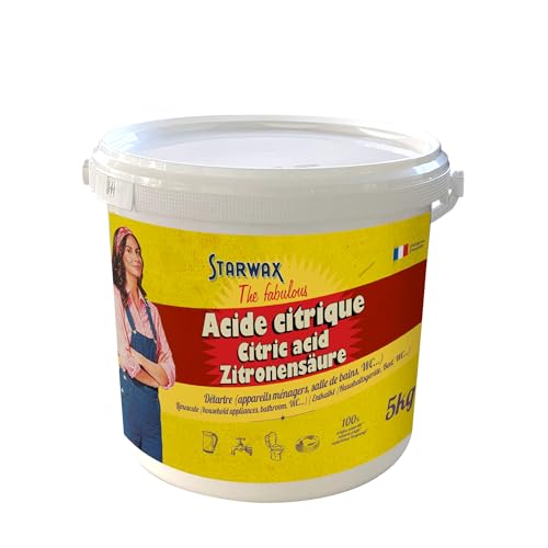 STARWAX THE FABULOUS - Ácido cítrico - 5 kg - Descalcifica electrodomésticos - Elimina la cal - Hace brillar tu cuarto de baño - 100% de origen natural - Multiusos, para la limpieza diaria
