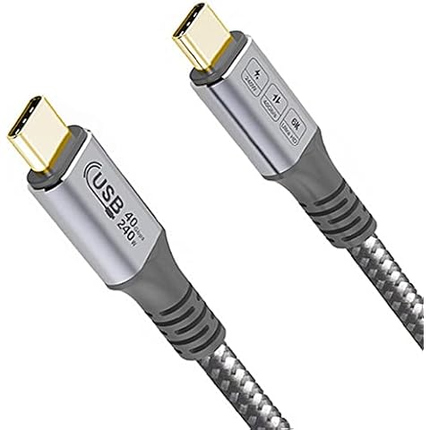 USB4 Thunderbolt 4 Cable 40 Gbit/s 8K Video and 240W Charging Fully Functional USB C Cable Compatible with Thunderbolt 3 for MacBook Pro iPad Galaxy S22 Mac Mini M1 External SSD eGpu (1.2 m) Cover